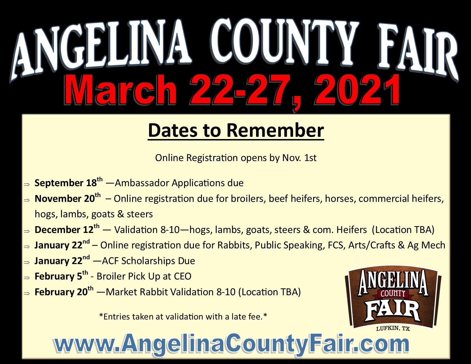 Important dates 2021 Important dates 2021